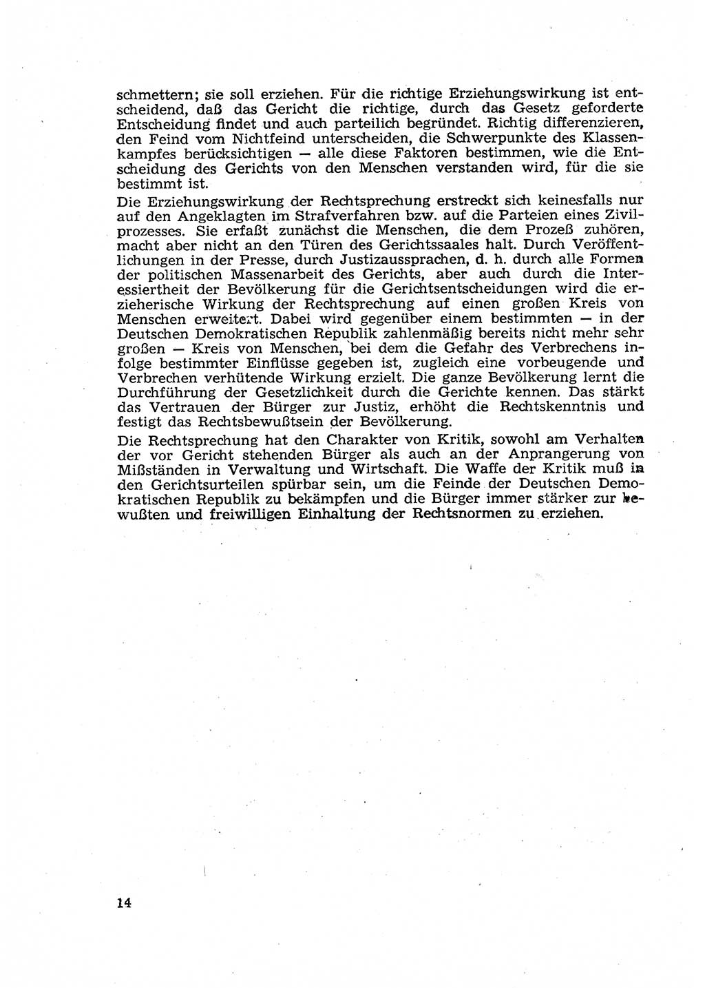 Gericht und Rechtsprechung in der Deutschen Demokratischen Republik (DDR) 1956, Seite 14 (Ger. Rechtspr. DDR 1956, S. 14)