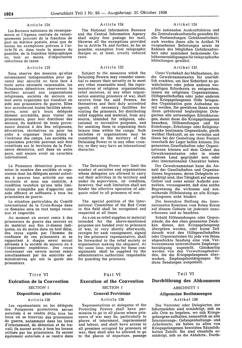 Gesetzblatt (GBl.) der Deutschen Demokratischen Republik (DDR) Teil Ⅰ 1956, Seite 1024 (GBl. DDR Ⅰ 1956, S. 1024)