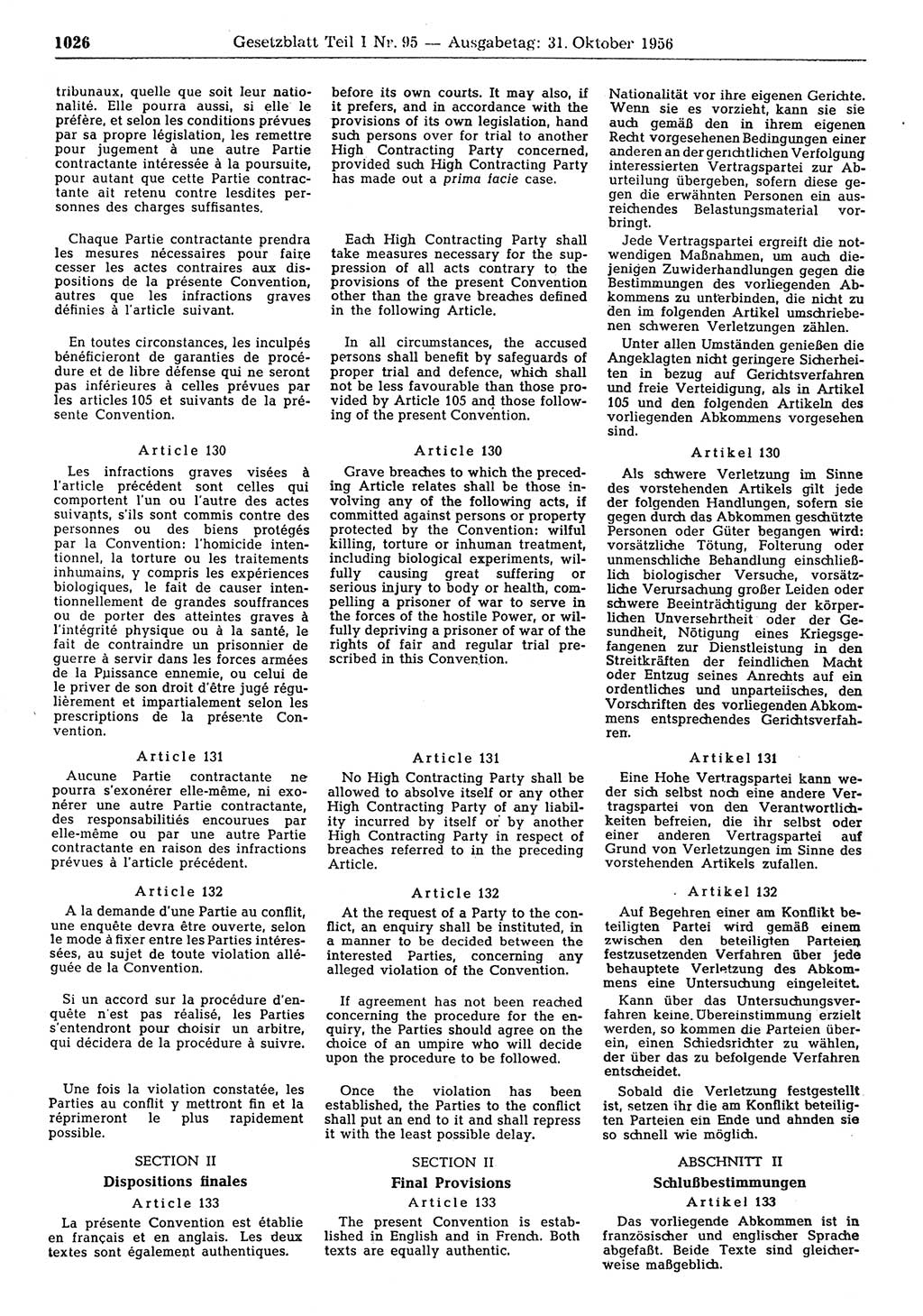 Gesetzblatt (GBl.) der Deutschen Demokratischen Republik (DDR) Teil Ⅰ 1956, Seite 1026 (GBl. DDR Ⅰ 1956, S. 1026)