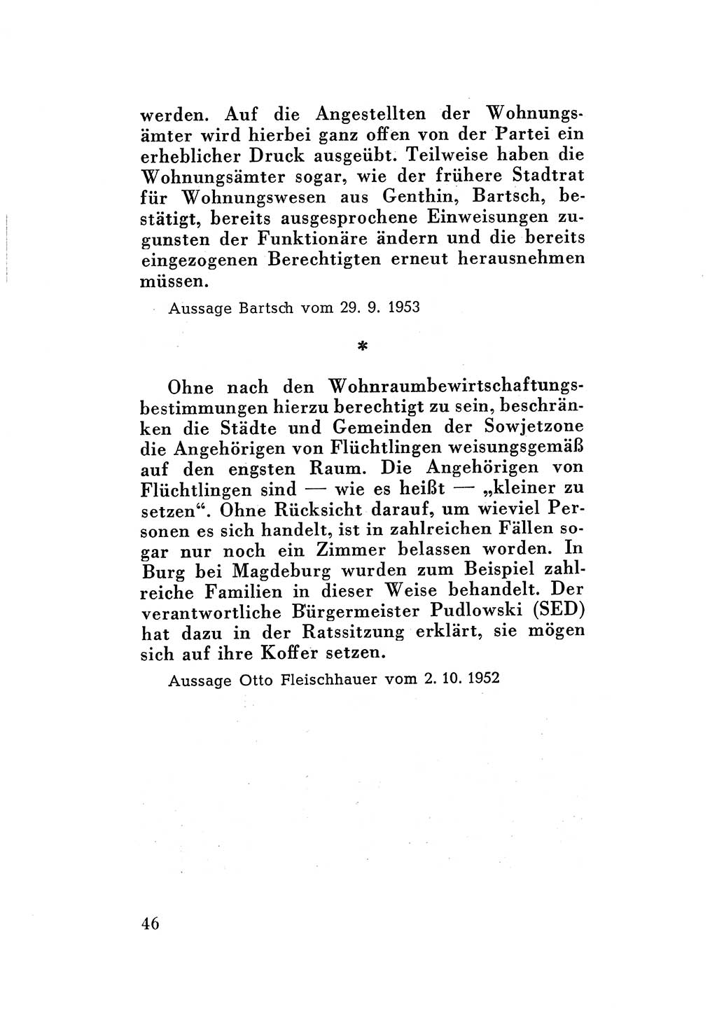 Katalog des Unrechts, Untersuchungsausschuß Freiheitlicher Juristen (UfJ) [Bundesrepublik Deutschland (BRD)] 1956, Seite 46 (Kat. UnR. UfJ BRD 1956, S. 46)