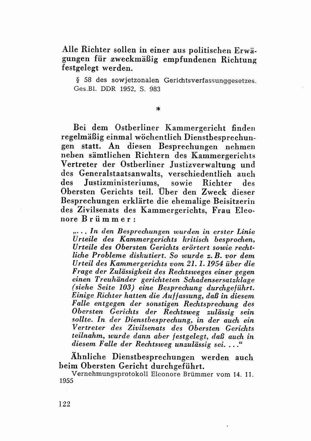 Katalog des Unrechts, Untersuchungsausschuß Freiheitlicher Juristen (UfJ) [Bundesrepublik Deutschland (BRD)] 1956, Seite 122 (Kat. UnR. UfJ BRD 1956, S. 122)