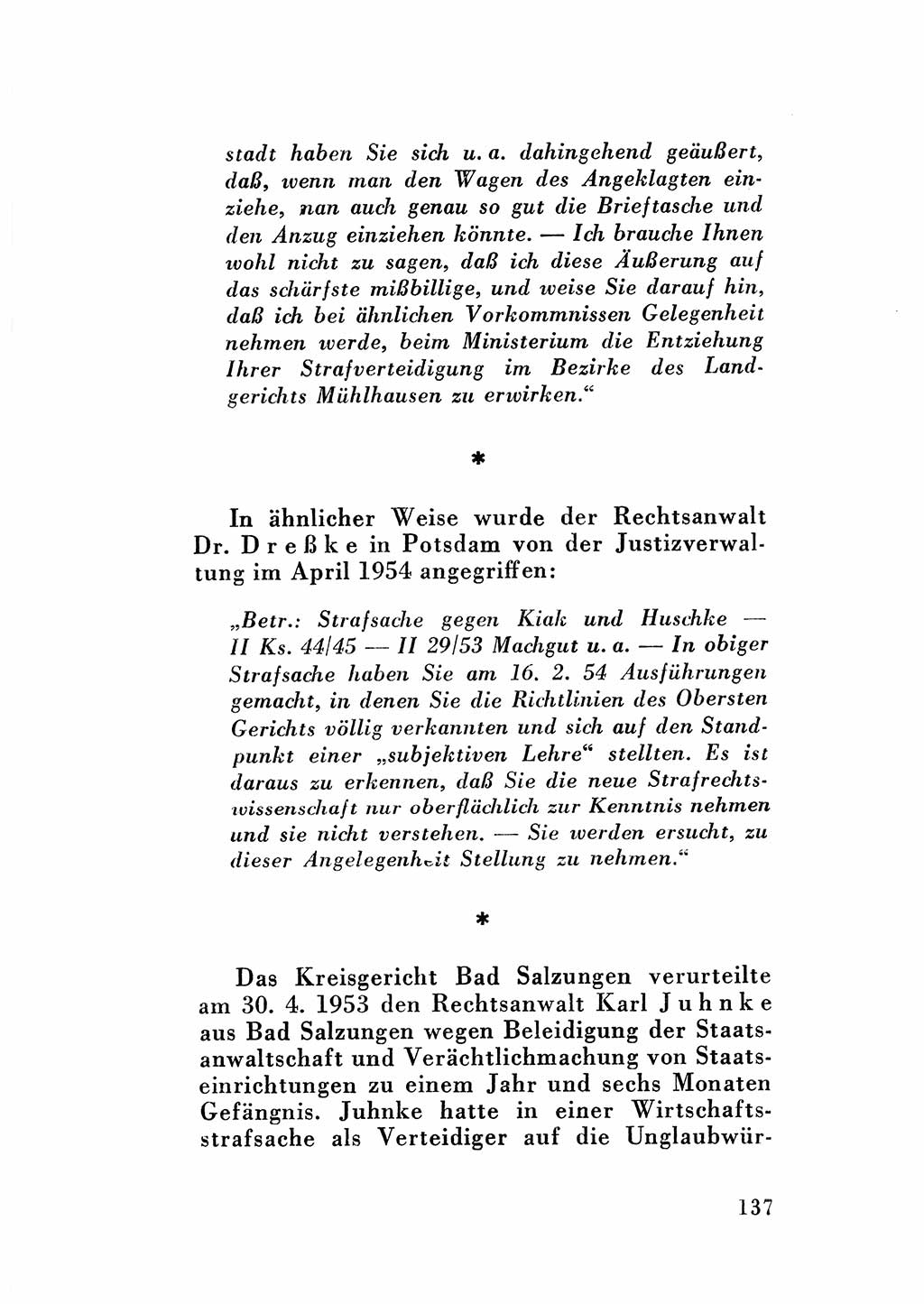 Katalog des Unrechts, Untersuchungsausschuß Freiheitlicher Juristen (UfJ) [Bundesrepublik Deutschland (BRD)] 1956, Seite 137 (Kat. UnR. UfJ BRD 1956, S. 137)