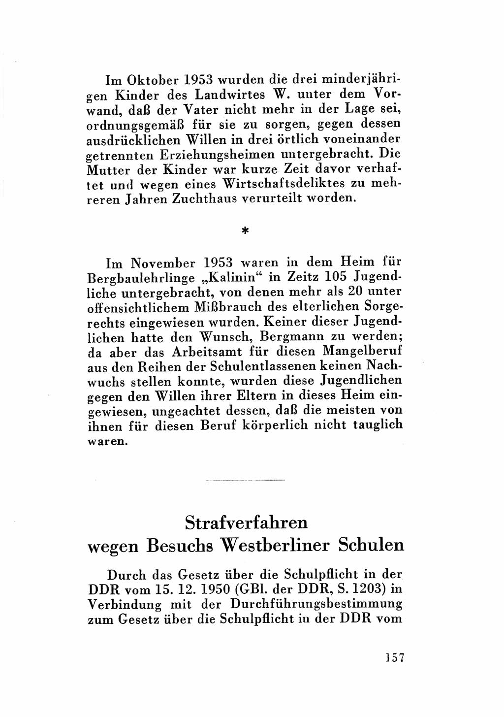 Katalog des Unrechts, Untersuchungsausschuß Freiheitlicher Juristen (UfJ) [Bundesrepublik Deutschland (BRD)] 1956, Seite 157 (Kat. UnR. UfJ BRD 1956, S. 157)