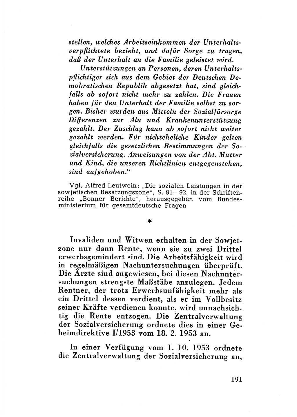 Katalog des Unrechts, Untersuchungsausschuß Freiheitlicher Juristen (UfJ) [Bundesrepublik Deutschland (BRD)] 1956, Seite 191 (Kat. UnR. UfJ BRD 1956, S. 191)