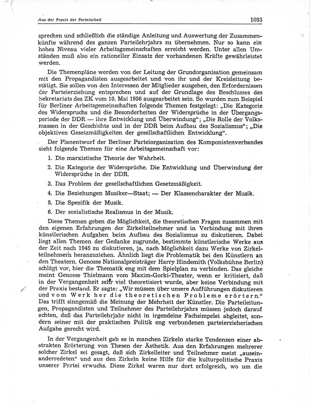 Neuer Weg (NW), Organ des Zentralkomitees (ZK) der SED (Sozialistische Einheitspartei Deutschlands) für Fragen des Parteiaufbaus und des Parteilebens, 11. Jahrgang [Deutsche Demokratische Republik (DDR)] 1956, Seite 1093 (NW ZK SED DDR 1956, S. 1093)