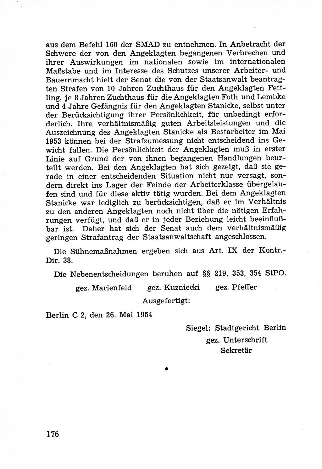 Rechtsstaat in zweierlei Hinsicht, Untersuchungsausschuß freiheitlicher Juristen (UfJ) [Bundesrepublik Deutschland (BRD)] 1956, Seite 176 (R.-St. UfJ BRD 1956, S. 176)