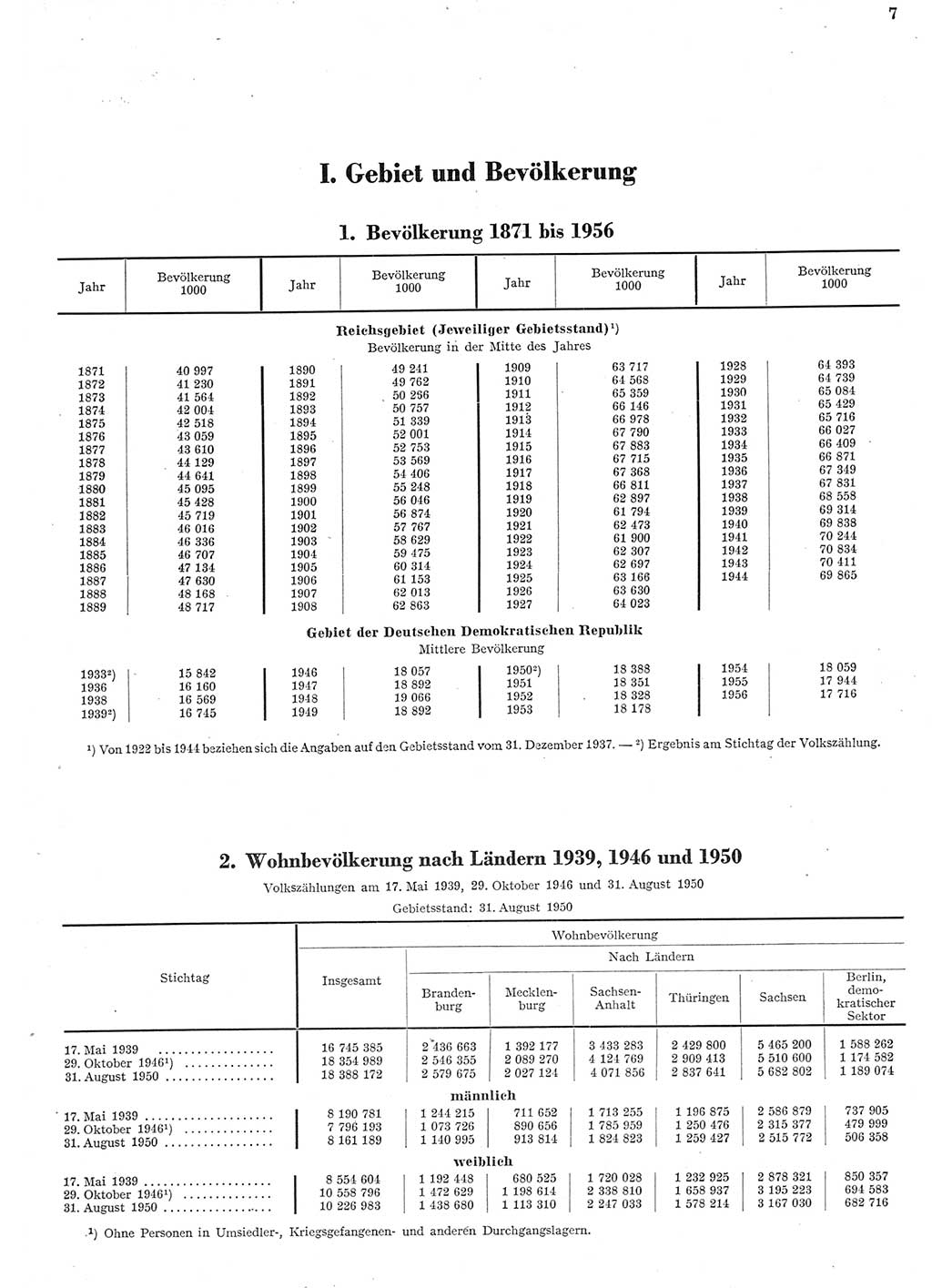 Statistisches Jahrbuch der Deutschen Demokratischen Republik (DDR) 1956, Seite 7 (Stat. Jb. DDR 1956, S. 7)