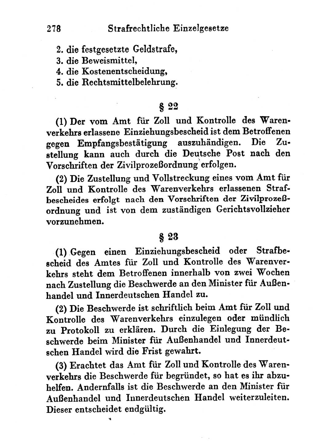 Strafgesetzbuch (StGB) und andere Strafgesetze [Deutsche Demokratische Republik (DDR)] 1956, Seite 278 (StGB Strafges. DDR 1956, S. 278)