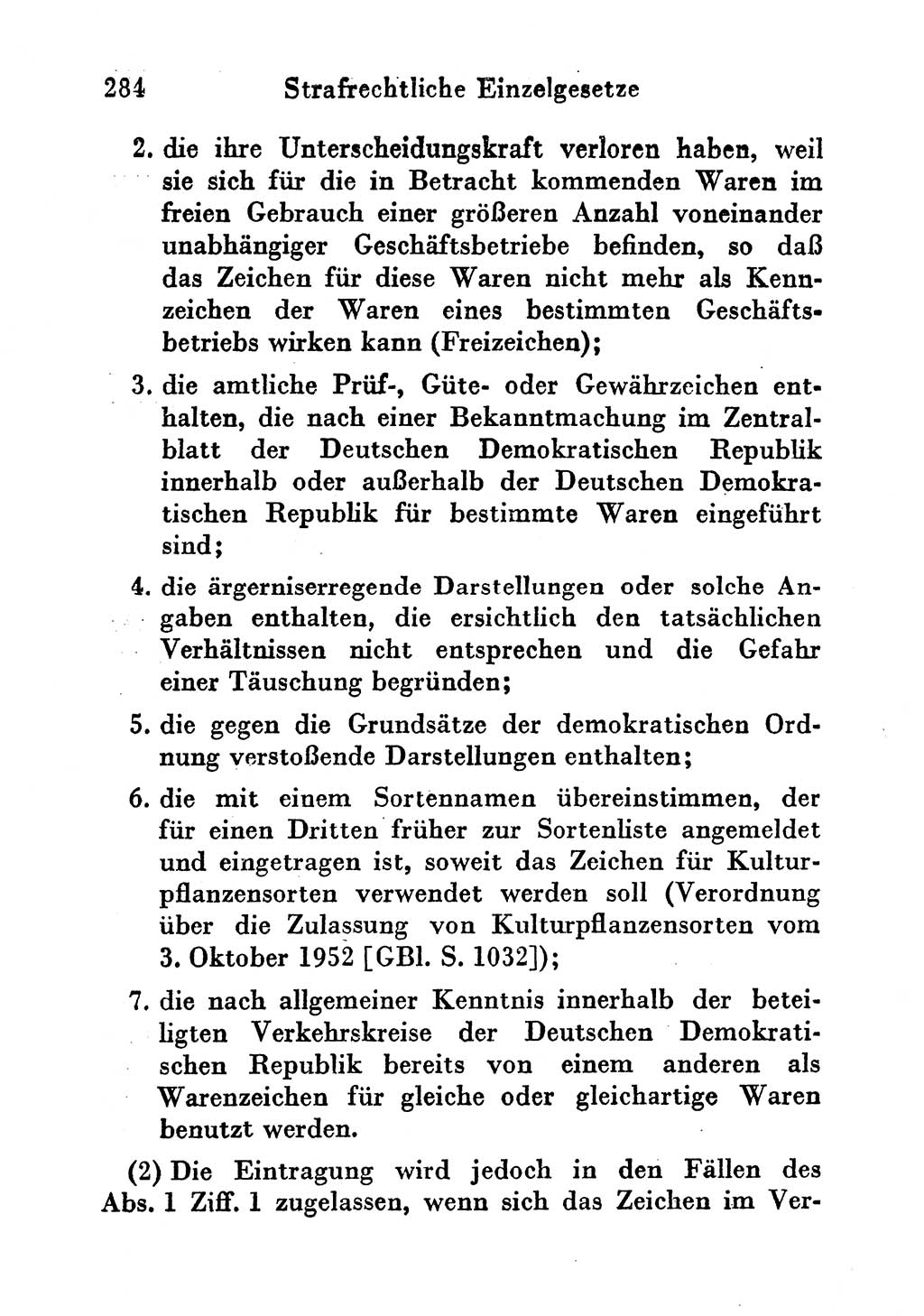 Strafgesetzbuch (StGB) und andere Strafgesetze [Deutsche Demokratische Republik (DDR)] 1956, Seite 284 (StGB Strafges. DDR 1956, S. 284)