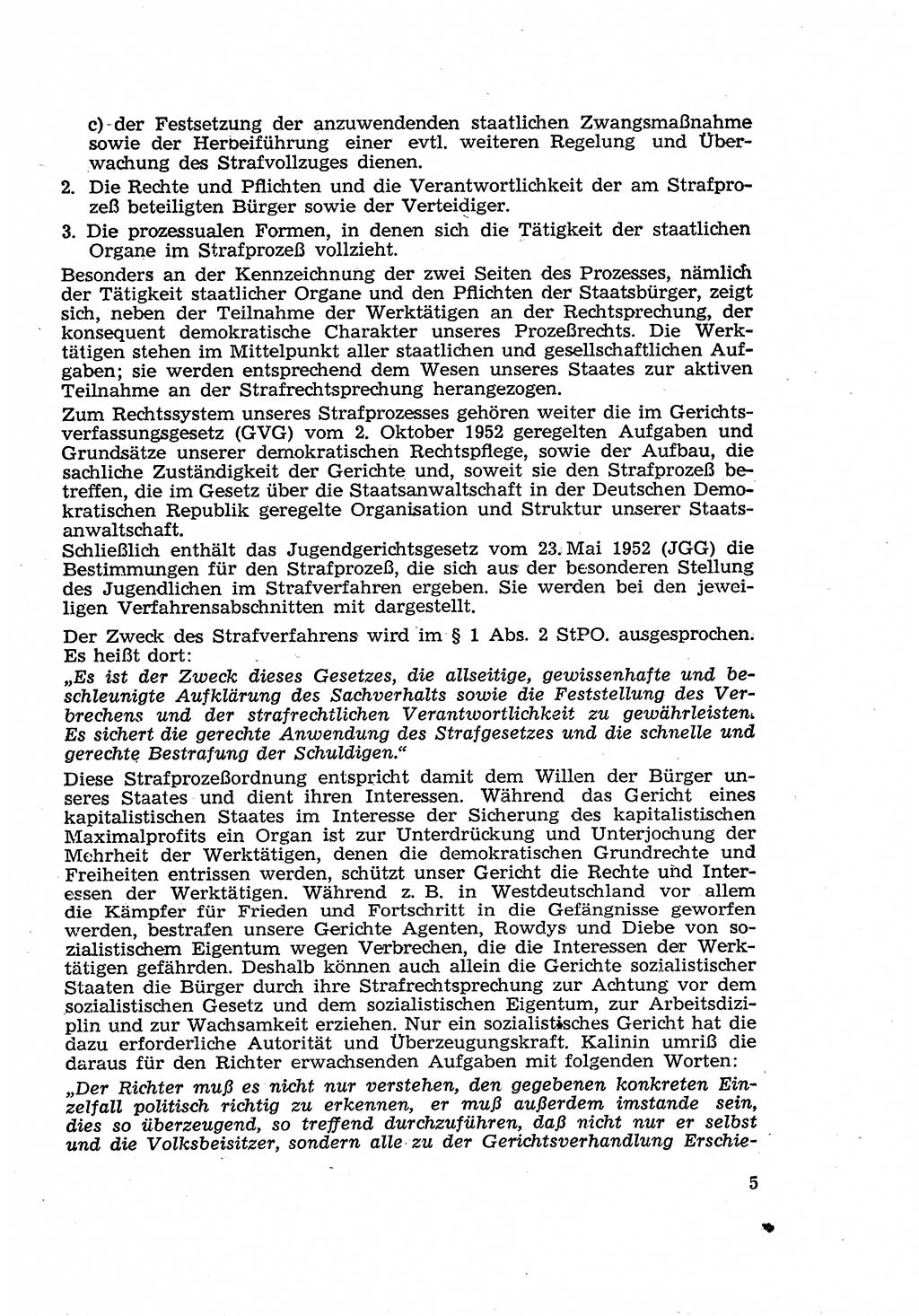 Strafverfahren in der Deutschen Demokratischen Republik (DDR) und seine demokratischen Prinzipien 1956, Seite 5 (Str.-Verf. DDR 1956, S. 5)