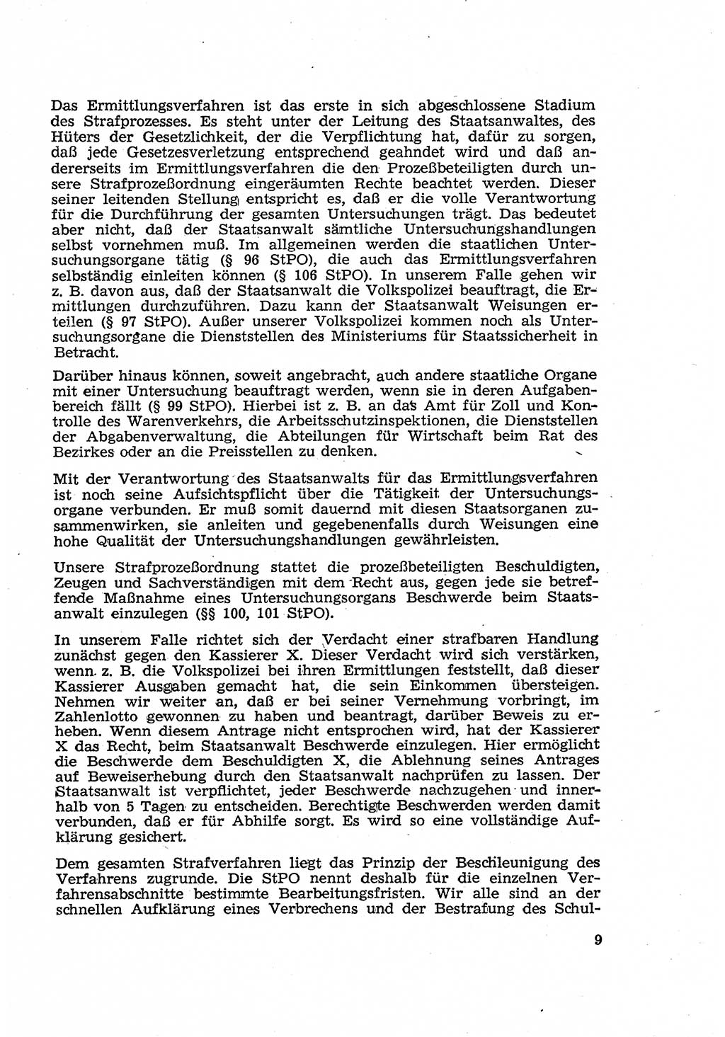 Strafverfahren in der Deutschen Demokratischen Republik (DDR) und seine demokratischen Prinzipien 1956, Seite 9 (Str.-Verf. DDR 1956, S. 9)