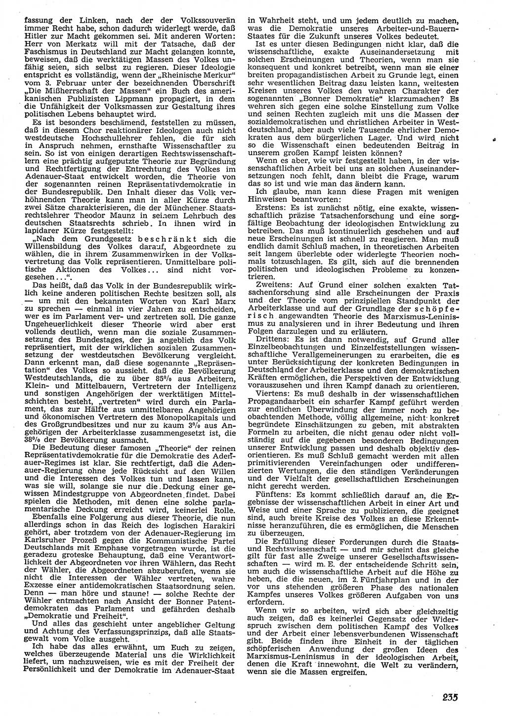 Neue Justiz (NJ), Zeitschrift für Recht und Rechtswissenschaft [Deutsche Demokratische Republik (DDR)], 10. Jahrgang 1956, Seite 235 (NJ DDR 1956, S. 235)