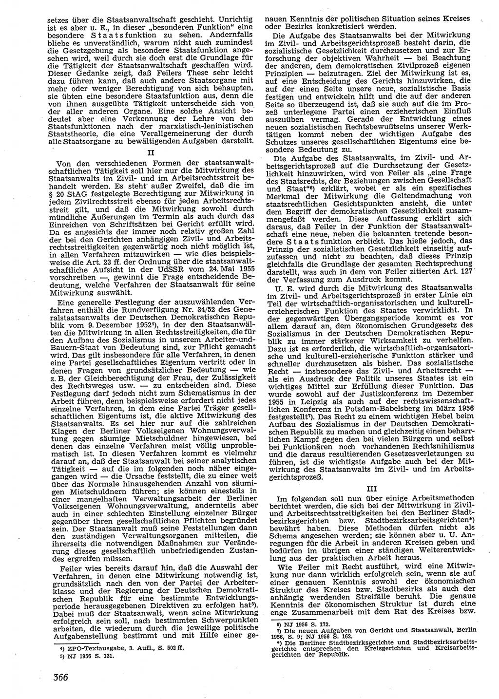 Neue Justiz (NJ), Zeitschrift für Recht und Rechtswissenschaft [Deutsche Demokratische Republik (DDR)], 10. Jahrgang 1956, Seite 366 (NJ DDR 1956, S. 366)