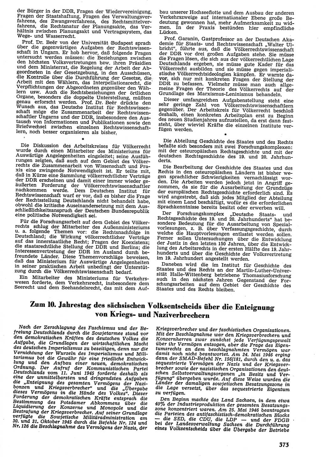Neue Justiz (NJ), Zeitschrift für Recht und Rechtswissenschaft [Deutsche Demokratische Republik (DDR)], 10. Jahrgang 1956, Seite 373 (NJ DDR 1956, S. 373)