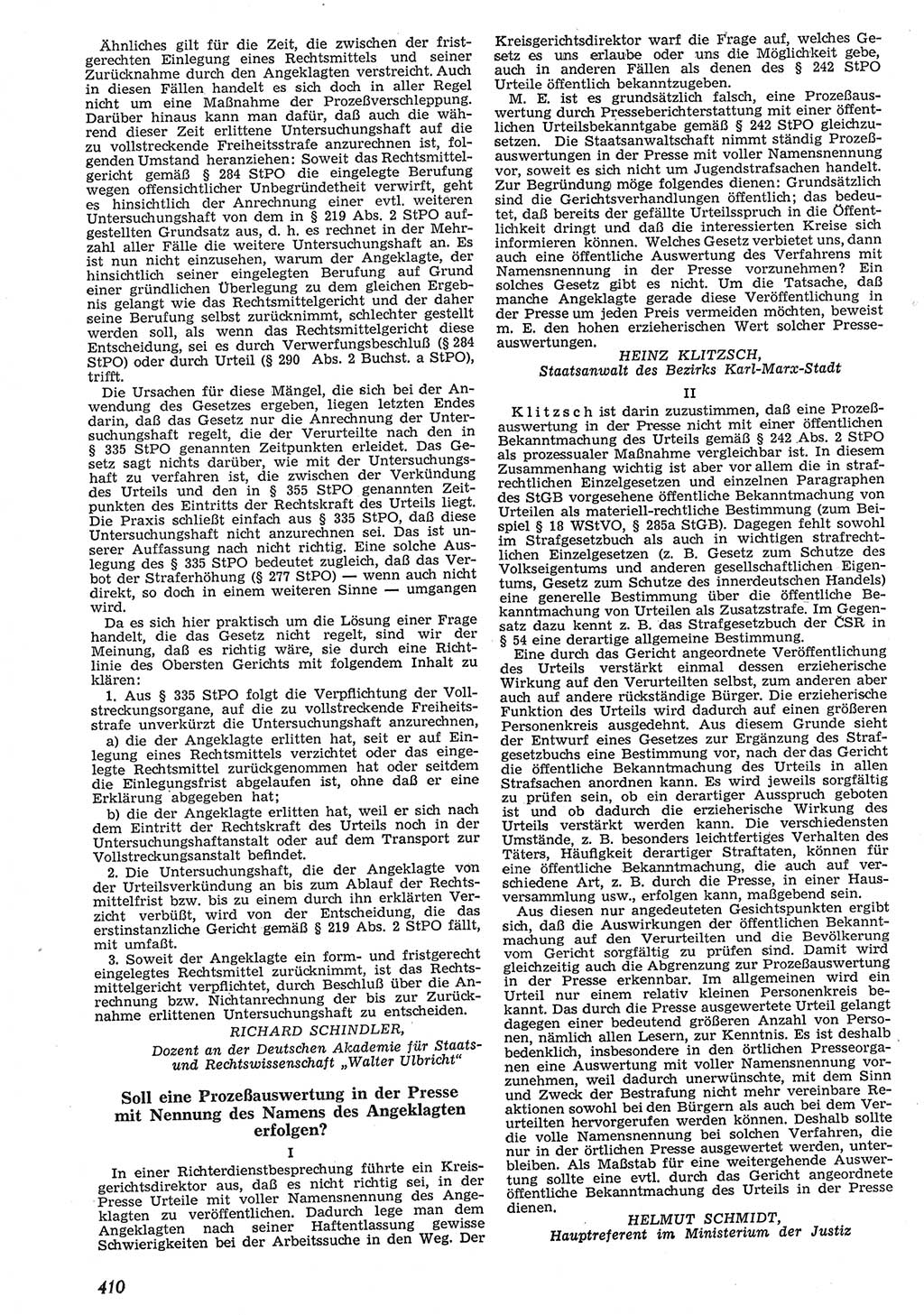 Neue Justiz (NJ), Zeitschrift für Recht und Rechtswissenschaft [Deutsche Demokratische Republik (DDR)], 10. Jahrgang 1956, Seite 410 (NJ DDR 1956, S. 410)