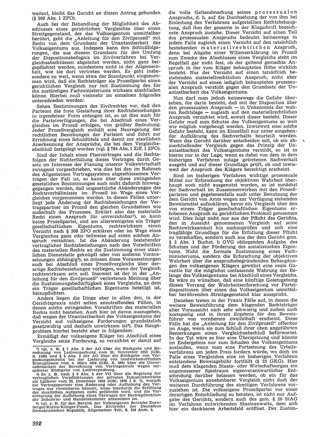 Neue Justiz (NJ), Zeitschrift für Recht und Rechtswissenschaft [Deutsche Demokratische Republik (DDR)], 10. Jahrgang 1956, Seite 592 (NJ DDR 1956, S. 592)