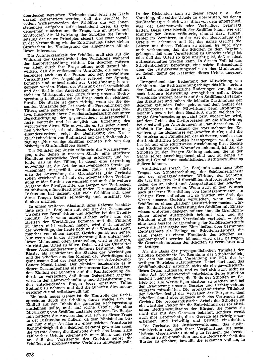 Neue Justiz (NJ), Zeitschrift für Recht und Rechtswissenschaft [Deutsche Demokratische Republik (DDR)], 10. Jahrgang 1956, Seite 678 (NJ DDR 1956, S. 678)
