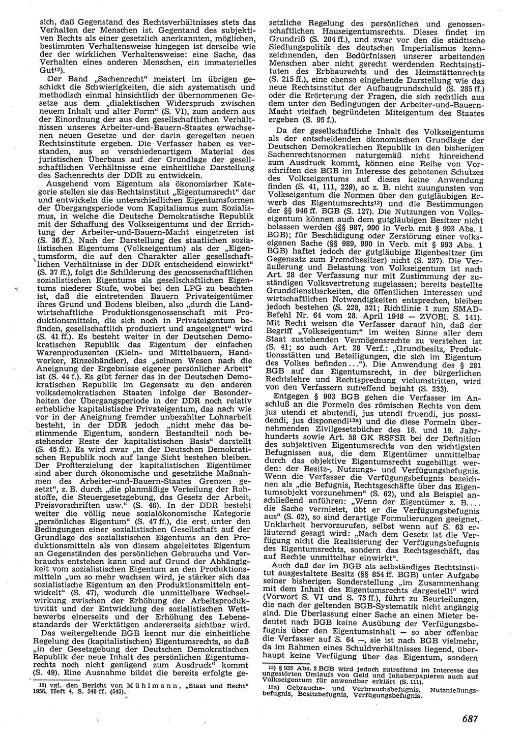 Neue Justiz (NJ), Zeitschrift für Recht und Rechtswissenschaft [Deutsche Demokratische Republik (DDR)], 10. Jahrgang 1956, Seite 687 (NJ DDR 1956, S. 687)