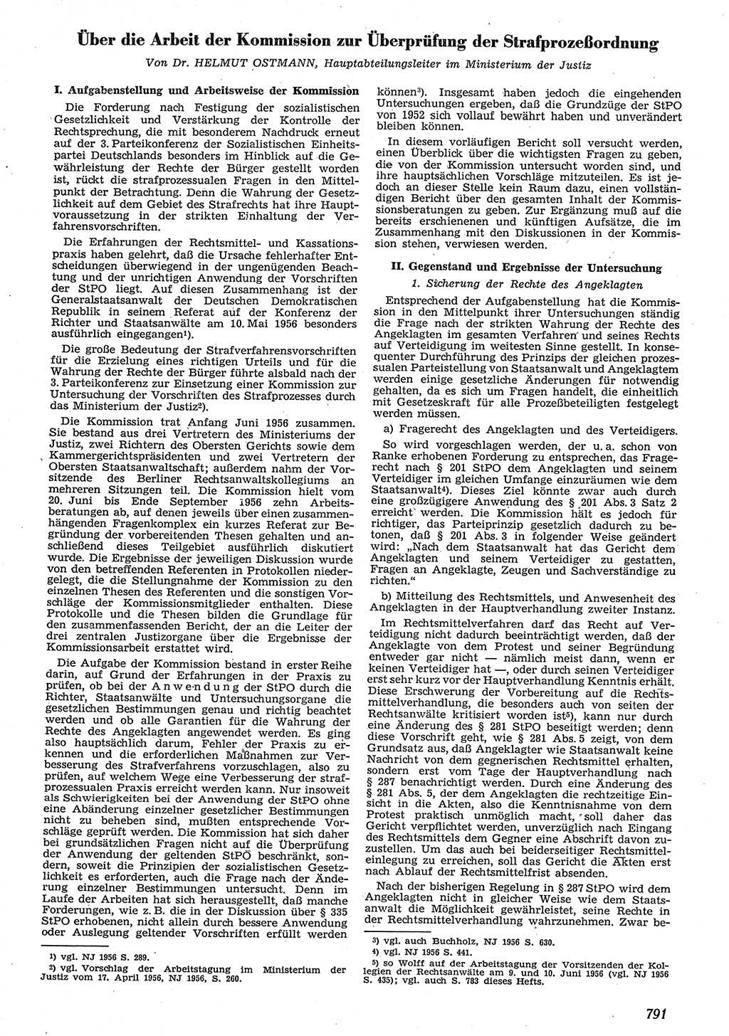 Neue Justiz (NJ), Zeitschrift für Recht und Rechtswissenschaft [Deutsche Demokratische Republik (DDR)], 10. Jahrgang 1956, Seite 791 (NJ DDR 1956, S. 791)