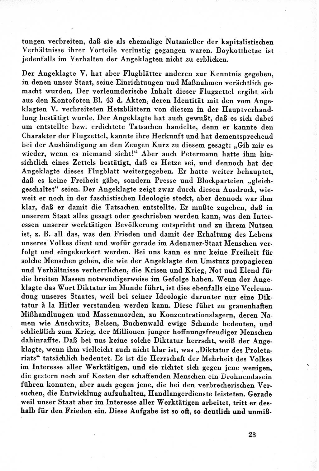 Dokumente des Unrechts, das SED-Regime [Deutsche Demokratische Republik (DDR)] in der Praxis, Bundesministerium für gesamtdeutsche Fragen (BMG) [Bundesrepublik Deutschland (BRD)] 1957, Seite 23 (Dok. UnR. SED-Reg. DDR BMG BRD 1957, S. 23)