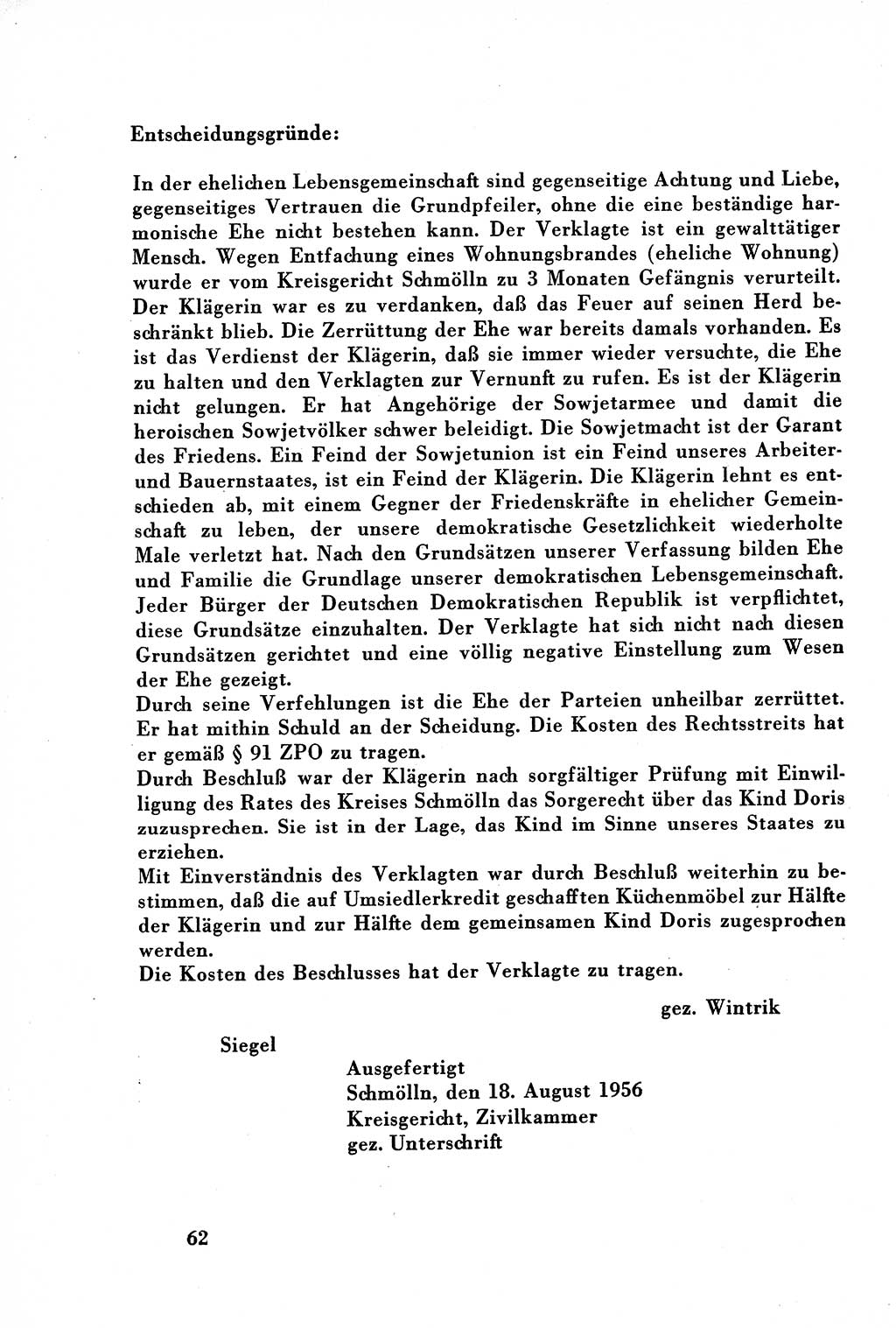 Dokumente des Unrechts, das SED-Regime [Deutsche Demokratische Republik (DDR)] in der Praxis, Bundesministerium für gesamtdeutsche Fragen (BMG) [Bundesrepublik Deutschland (BRD)] 1957, Seite 62 (Dok. UnR. SED-Reg. DDR BMG BRD 1957, S. 62)