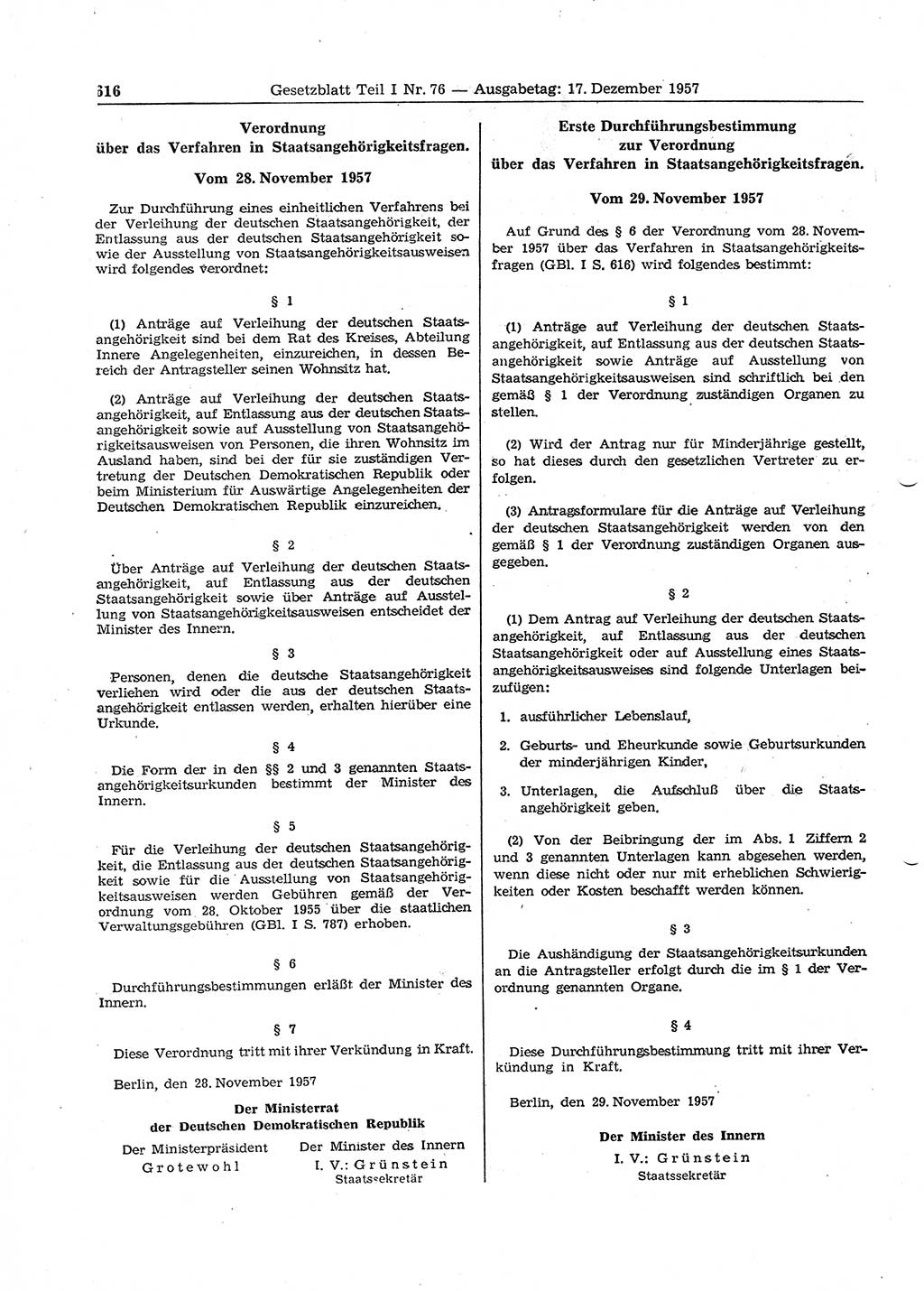Gesetzblatt (GBl.) der Deutschen Demokratischen Republik (DDR) Teil Ⅰ 1957, Seite 616 (GBl. DDR Ⅰ 1957, S. 616)