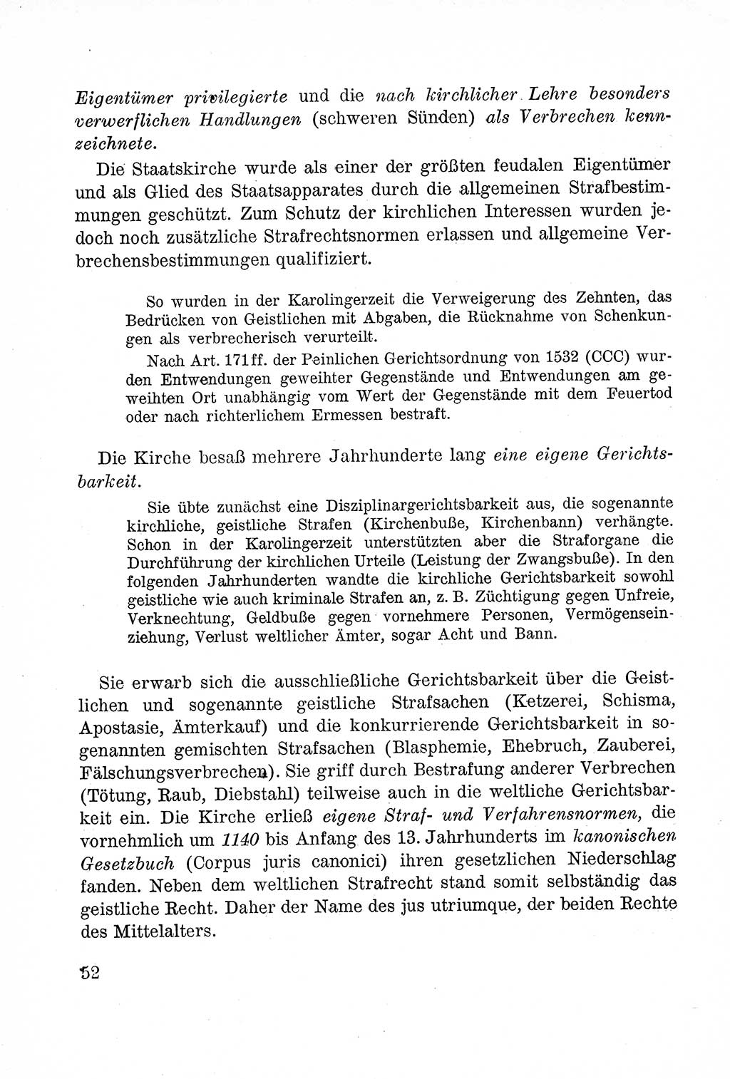Lehrbuch des Strafrechts der Deutschen Demokratischen Republik (DDR), Allgemeiner Teil 1957, Seite 52 (Lb. Strafr. DDR AT 1957, S. 52)