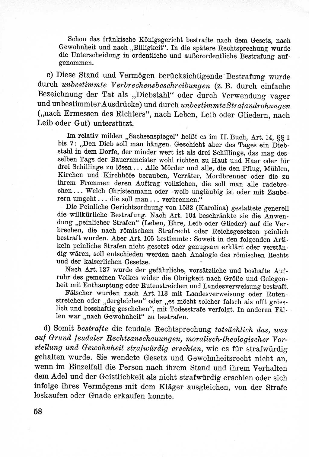 Lehrbuch des Strafrechts der Deutschen Demokratischen Republik (DDR), Allgemeiner Teil 1957, Seite 58 (Lb. Strafr. DDR AT 1957, S. 58)