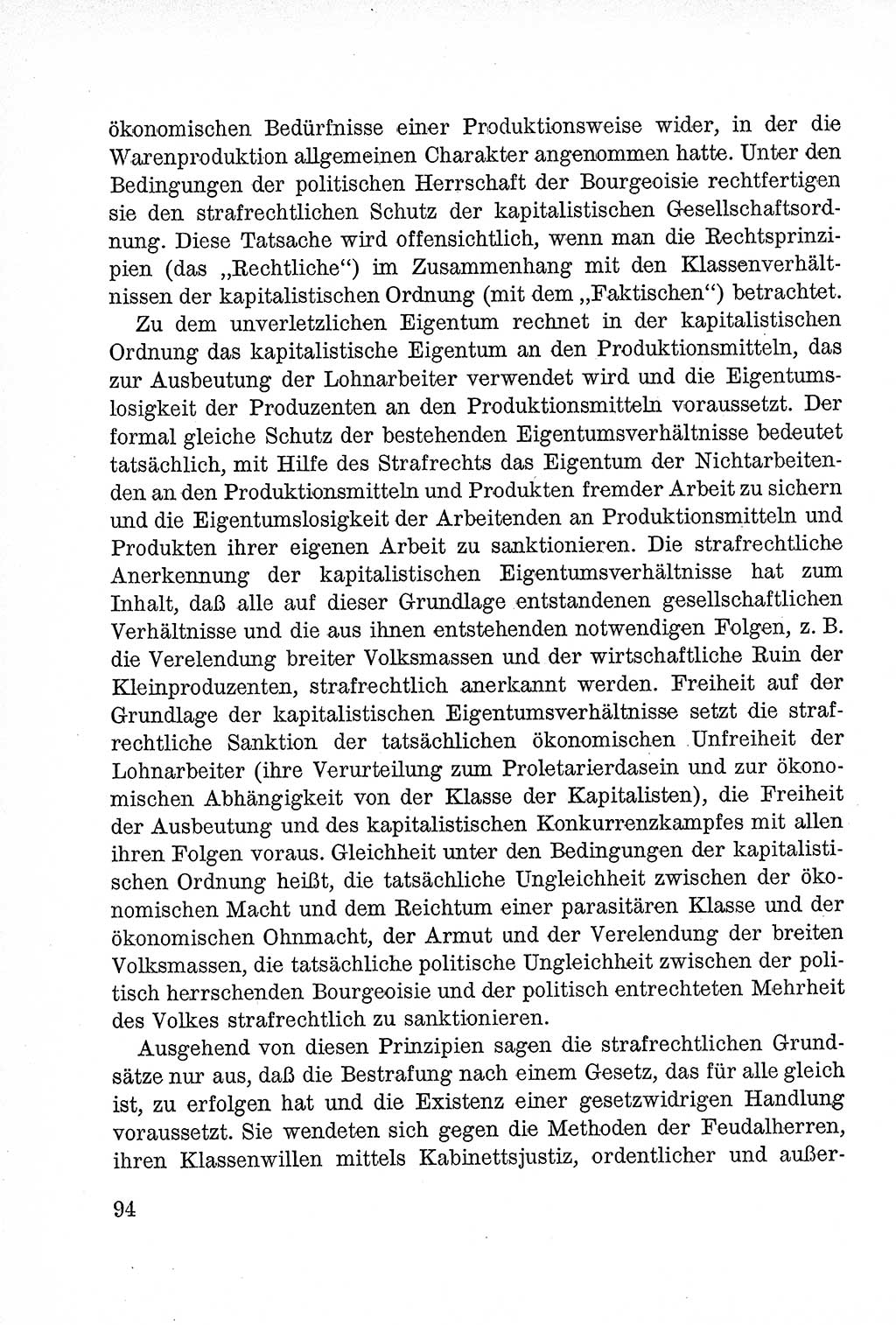 Lehrbuch des Strafrechts der Deutschen Demokratischen Republik (DDR), Allgemeiner Teil 1957, Seite 94 (Lb. Strafr. DDR AT 1957, S. 94)