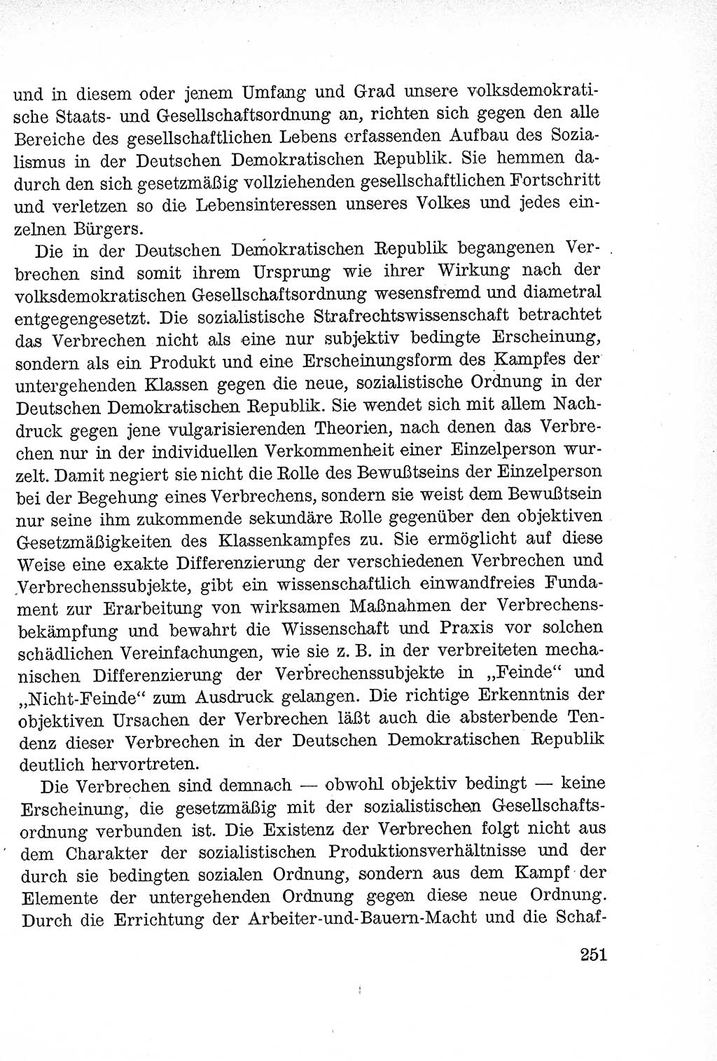 Lehrbuch des Strafrechts der Deutschen Demokratischen Republik (DDR), Allgemeiner Teil 1957, Seite 251 (Lb. Strafr. DDR AT 1957, S. 251)