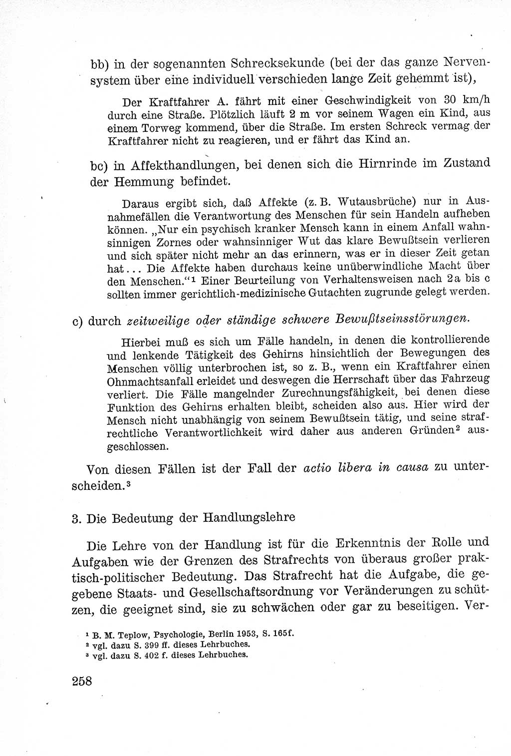 Lehrbuch des Strafrechts der Deutschen Demokratischen Republik (DDR), Allgemeiner Teil 1957, Seite 258 (Lb. Strafr. DDR AT 1957, S. 258)