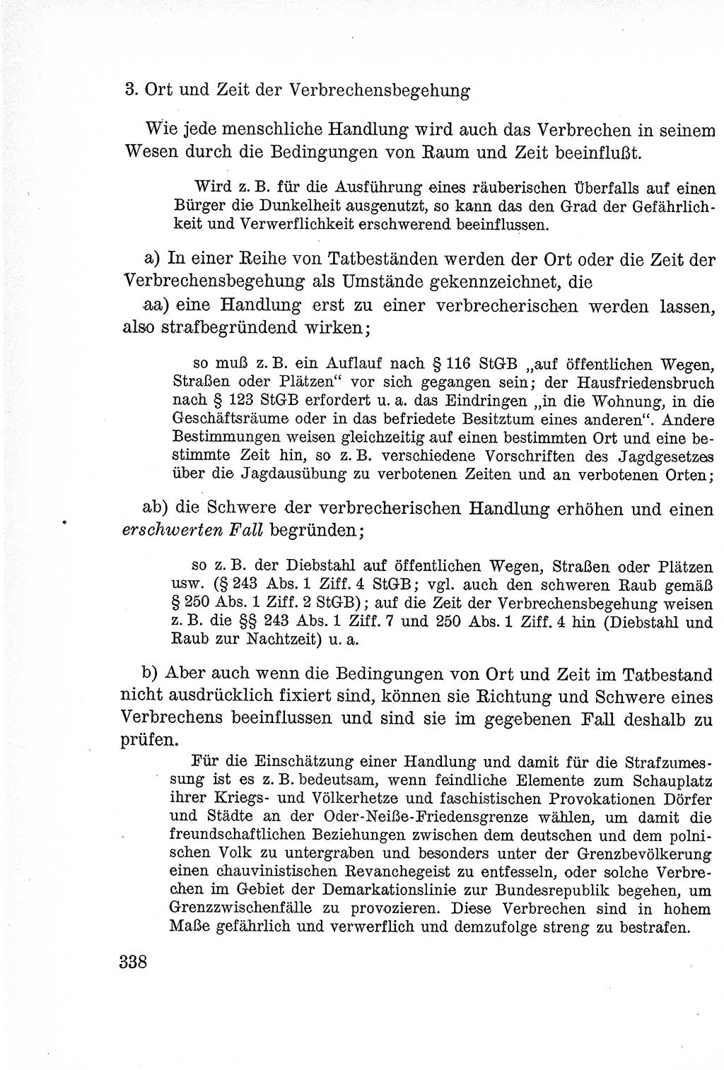 Lehrbuch des Strafrechts der Deutschen Demokratischen Republik (DDR), Allgemeiner Teil 1957, Seite 338 (Lb. Strafr. DDR AT 1957, S. 338)