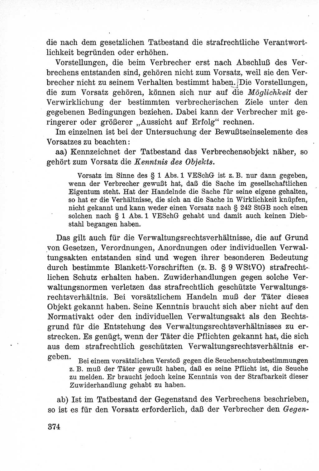 Lehrbuch des Strafrechts der Deutschen Demokratischen Republik (DDR), Allgemeiner Teil 1957, Seite 374 (Lb. Strafr. DDR AT 1957, S. 374)