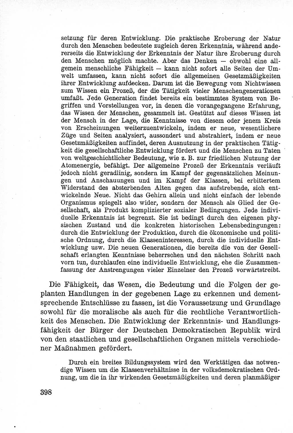 Lehrbuch des Strafrechts der Deutschen Demokratischen Republik (DDR), Allgemeiner Teil 1957, Seite 398 (Lb. Strafr. DDR AT 1957, S. 398)
