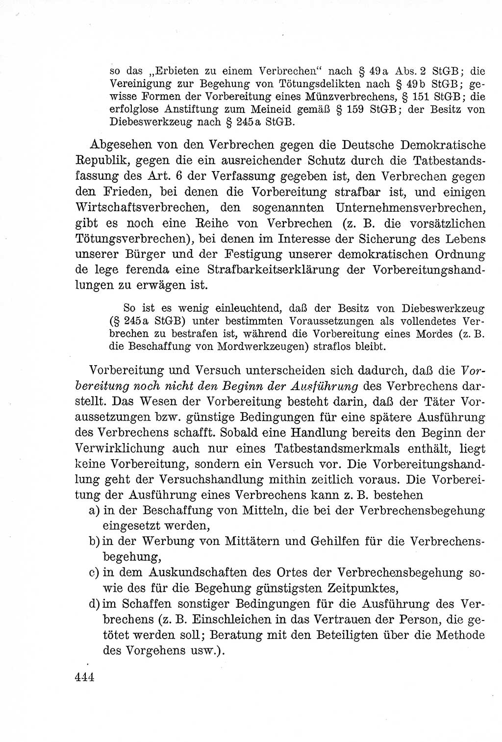 Lehrbuch des Strafrechts der Deutschen Demokratischen Republik (DDR), Allgemeiner Teil 1957, Seite 444 (Lb. Strafr. DDR AT 1957, S. 444)