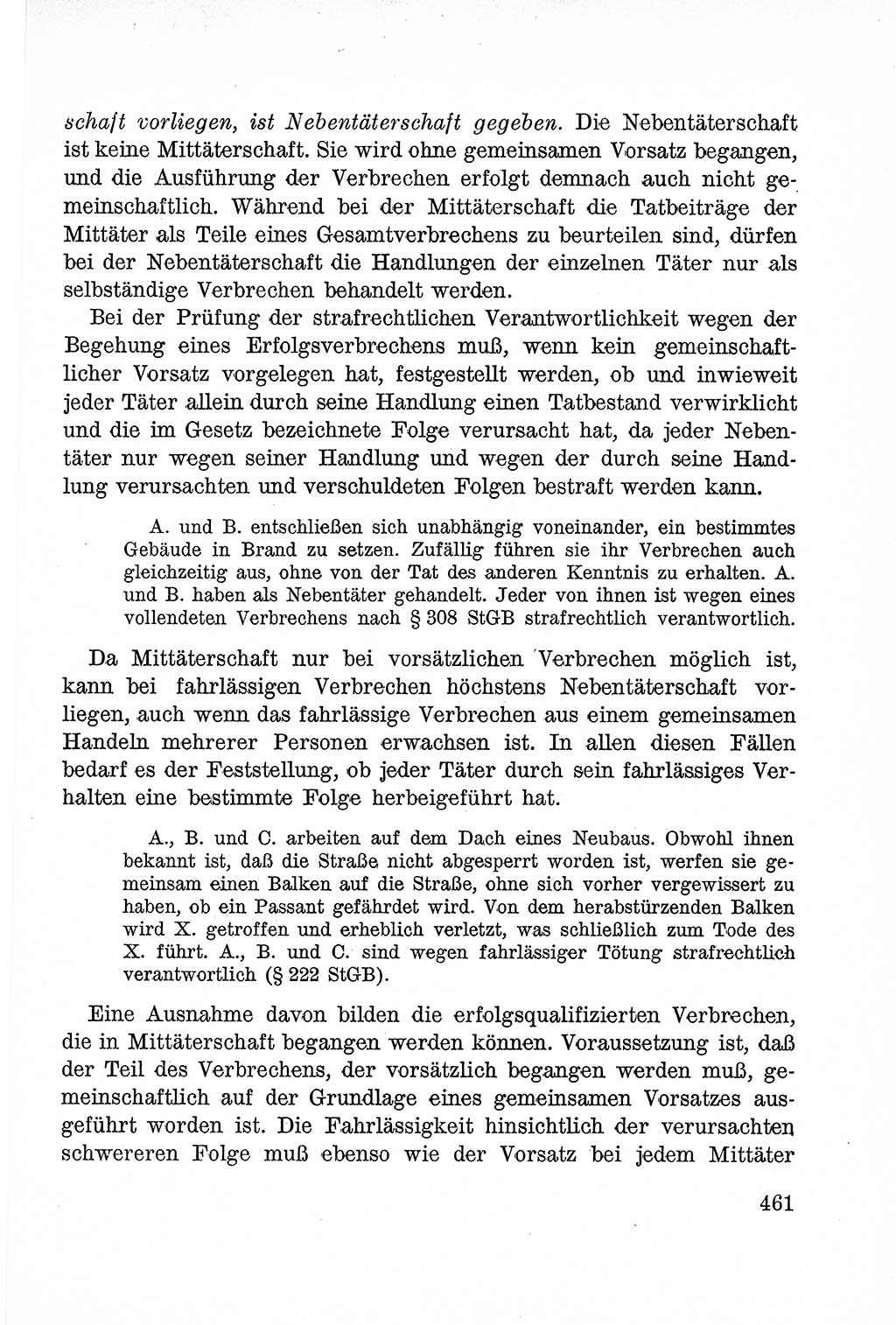 Lehrbuch des Strafrechts der Deutschen Demokratischen Republik (DDR), Allgemeiner Teil 1957, Seite 461 (Lb. Strafr. DDR AT 1957, S. 461)