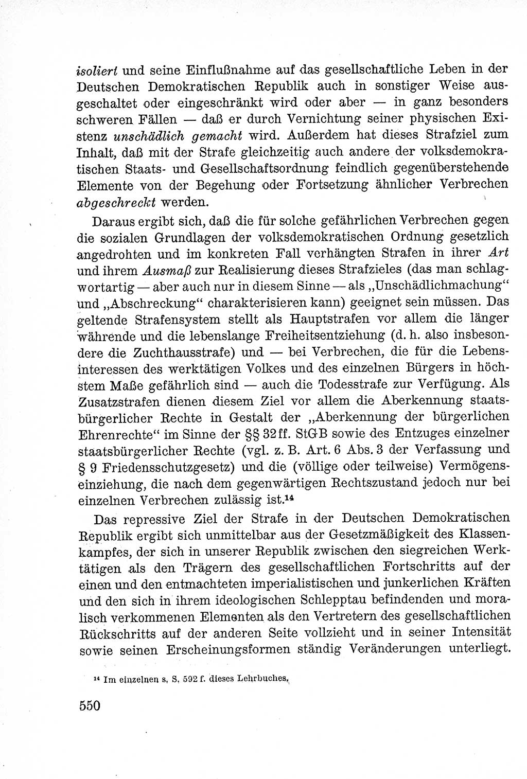 Lehrbuch des Strafrechts der Deutschen Demokratischen Republik (DDR), Allgemeiner Teil 1957, Seite 550 (Lb. Strafr. DDR AT 1957, S. 550)