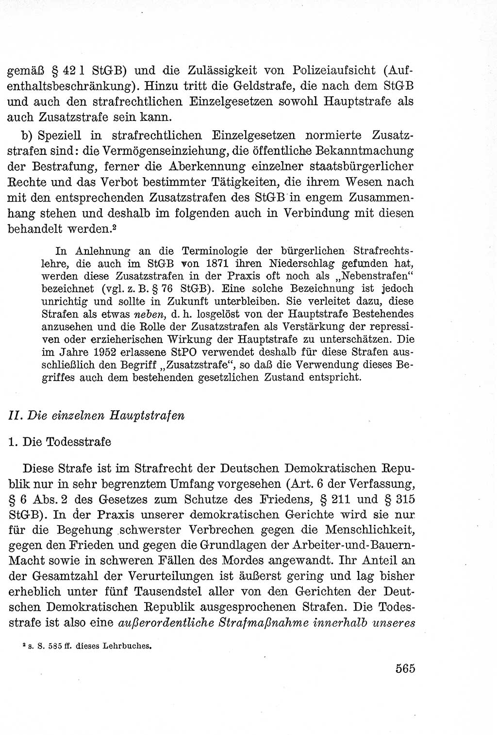Lehrbuch des Strafrechts der Deutschen Demokratischen Republik (DDR), Allgemeiner Teil 1957, Seite 565 (Lb. Strafr. DDR AT 1957, S. 565)