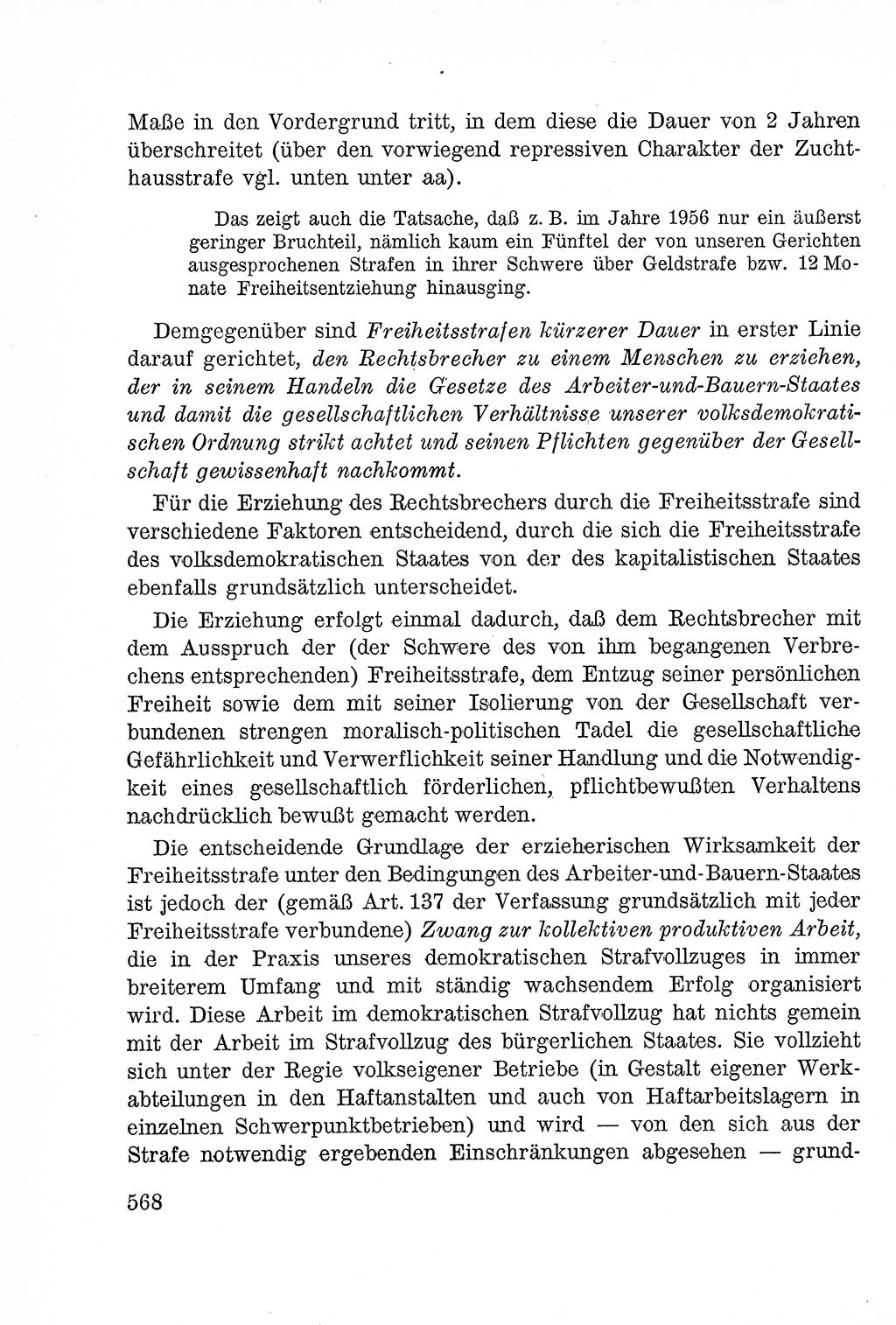 Lehrbuch des Strafrechts der Deutschen Demokratischen Republik (DDR), Allgemeiner Teil 1957, Seite 568 (Lb. Strafr. DDR AT 1957, S. 568)