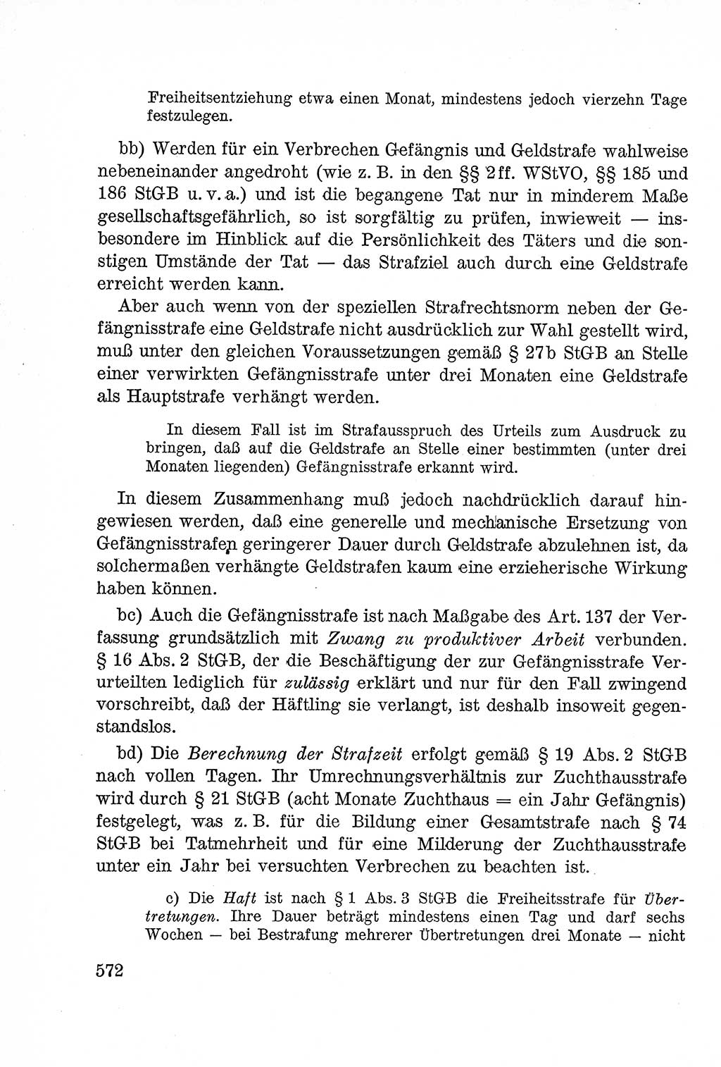 Lehrbuch des Strafrechts der Deutschen Demokratischen Republik (DDR), Allgemeiner Teil 1957, Seite 572 (Lb. Strafr. DDR AT 1957, S. 572)