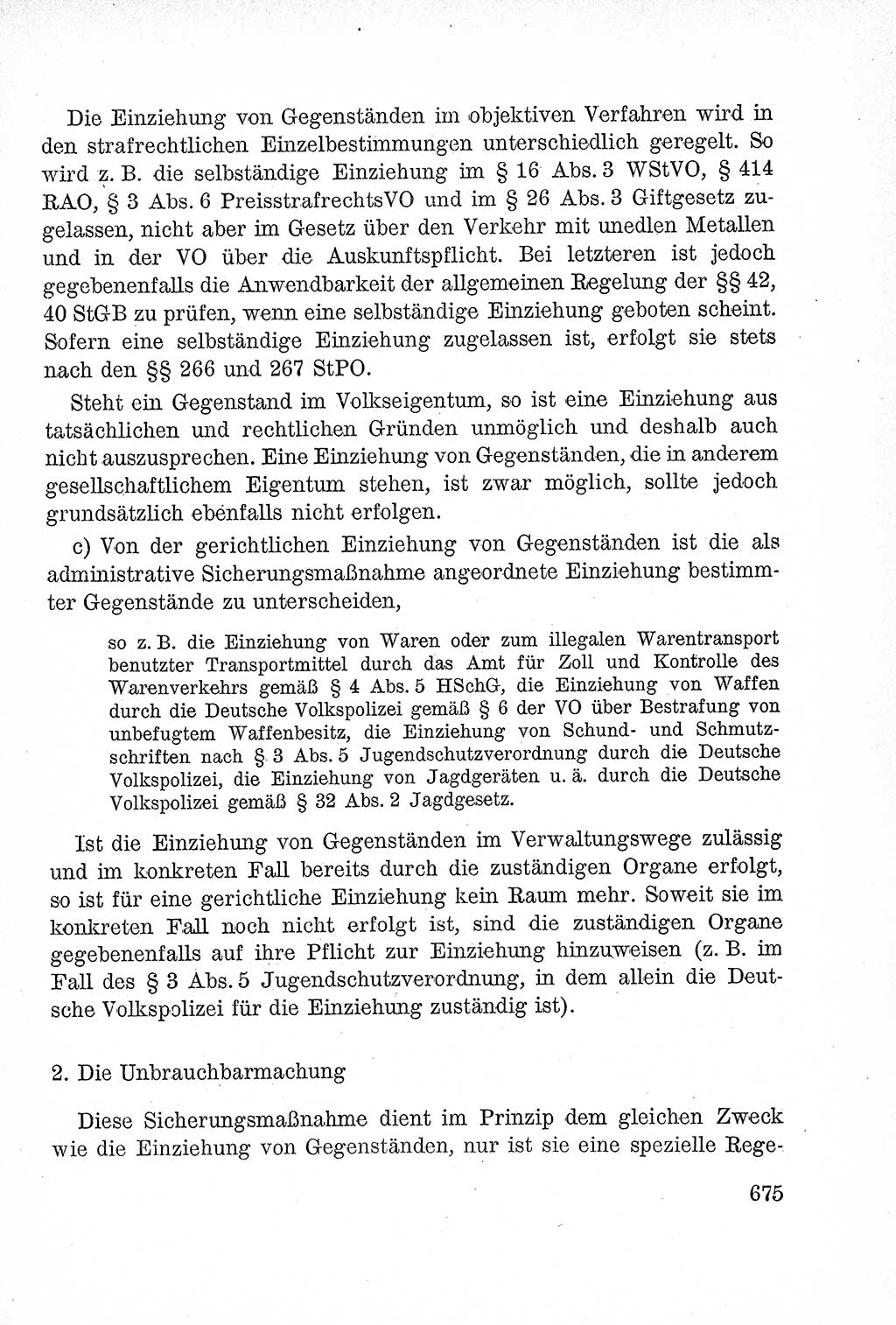 Lehrbuch des Strafrechts der Deutschen Demokratischen Republik (DDR), Allgemeiner Teil 1957, Seite 675 (Lb. Strafr. DDR AT 1957, S. 675)