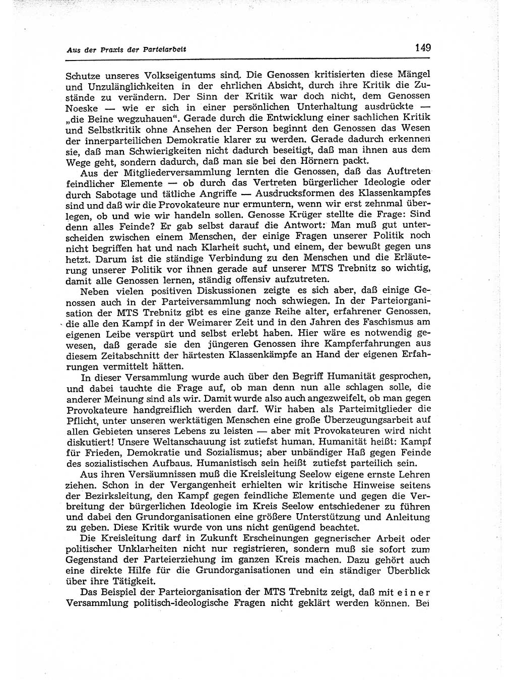 Neuer Weg (NW), Organ des Zentralkomitees (ZK) der SED (Sozialistische Einheitspartei Deutschlands) für Fragen des Parteiaufbaus und des Parteilebens, 12. Jahrgang [Deutsche Demokratische Republik (DDR)] 1957, Seite 149 (NW ZK SED DDR 1957, S. 149)