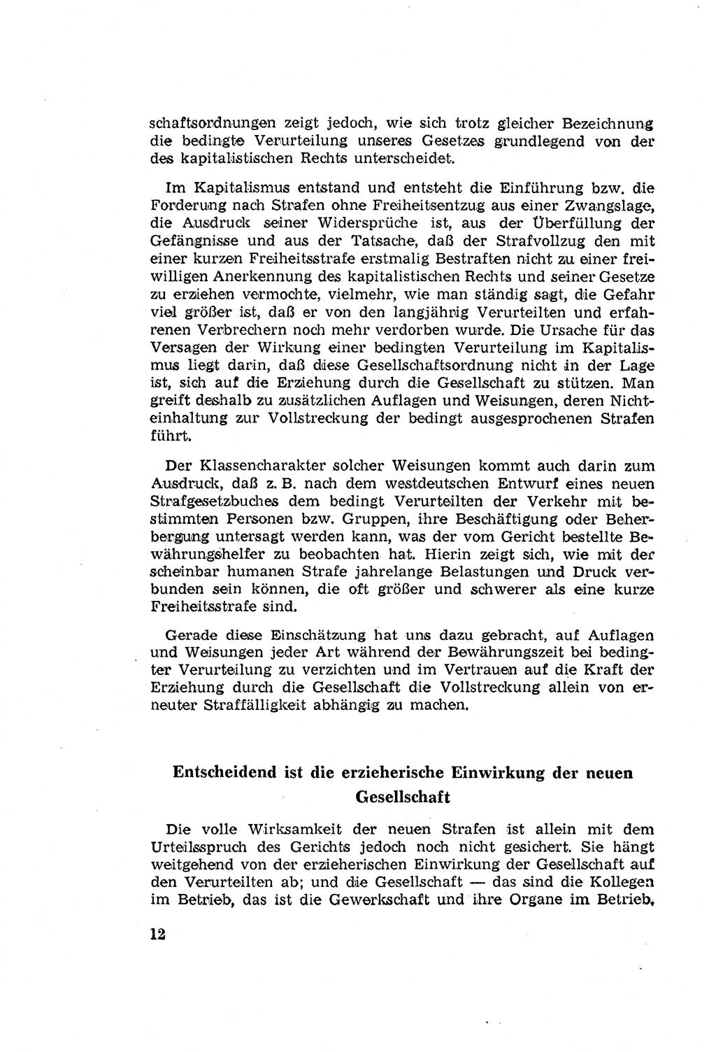 Zum Erlaß des Gesetzes zur Ergänzung des Strafgesetzbuches (StGB), Strafergänzungsgesetz (StEG) [Deutsche Demokratische Republik (DDR)] 1957, Seite 12 (StGB StEG DDR 1957, S. 12)