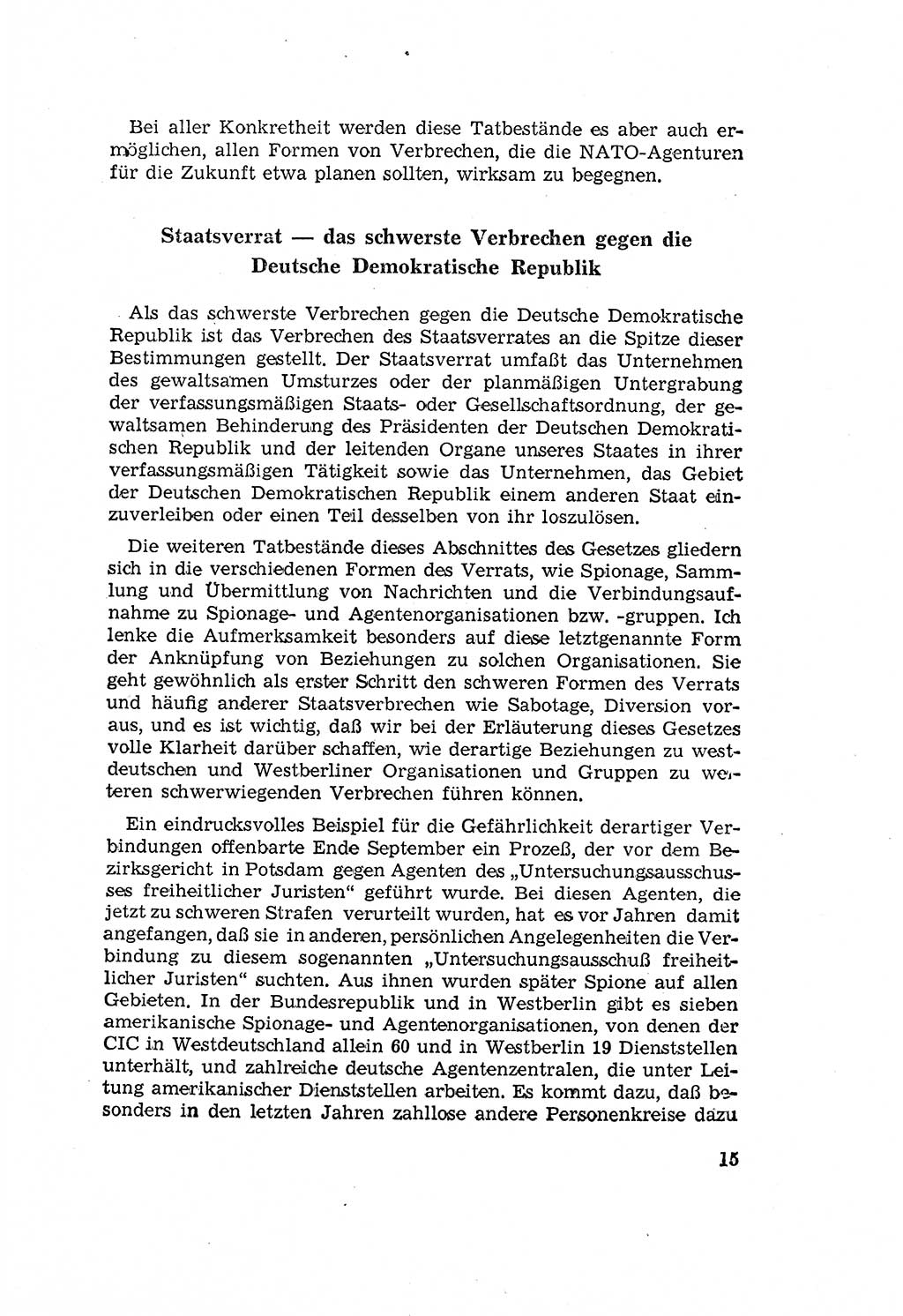 Zum Erlaß des Gesetzes zur Ergänzung des Strafgesetzbuches (StGB), Strafergänzungsgesetz (StEG) [Deutsche Demokratische Republik (DDR)] 1957, Seite 15 (StGB StEG DDR 1957, S. 15)
