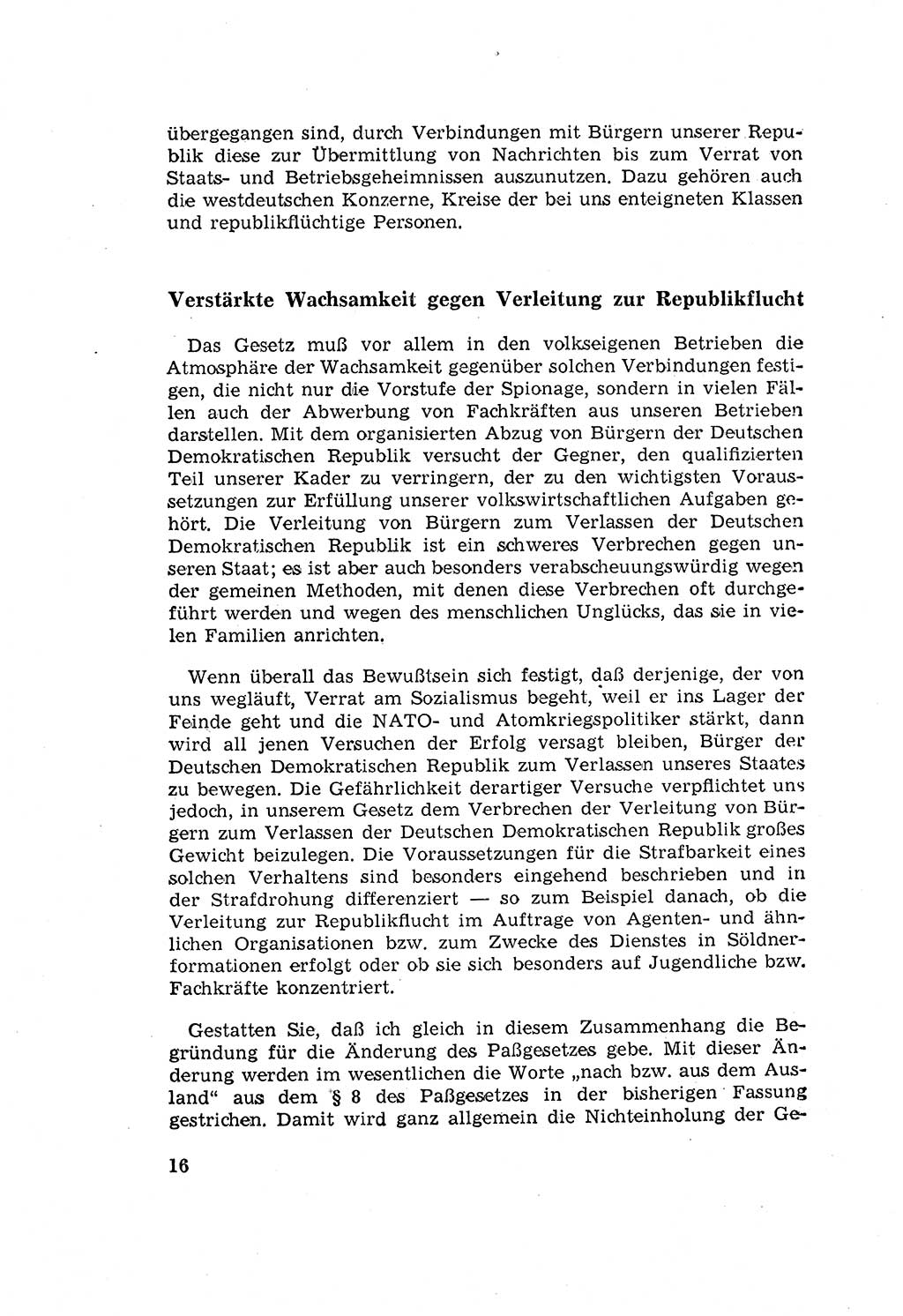 Zum Erlaß des Gesetzes zur Ergänzung des Strafgesetzbuches (StGB), Strafergänzungsgesetz (StEG) [Deutsche Demokratische Republik (DDR)] 1957, Seite 16 (StGB StEG DDR 1957, S. 16)
