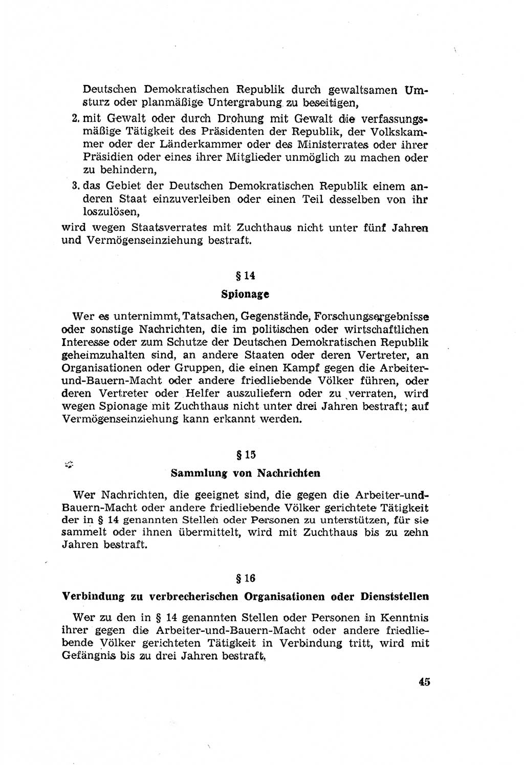 Zum Erlaß des Gesetzes zur Ergänzung des Strafgesetzbuches (StGB), Strafergänzungsgesetz (StEG) [Deutsche Demokratische Republik (DDR)] 1957, Seite 45 (StGB StEG DDR 1957, S. 45)