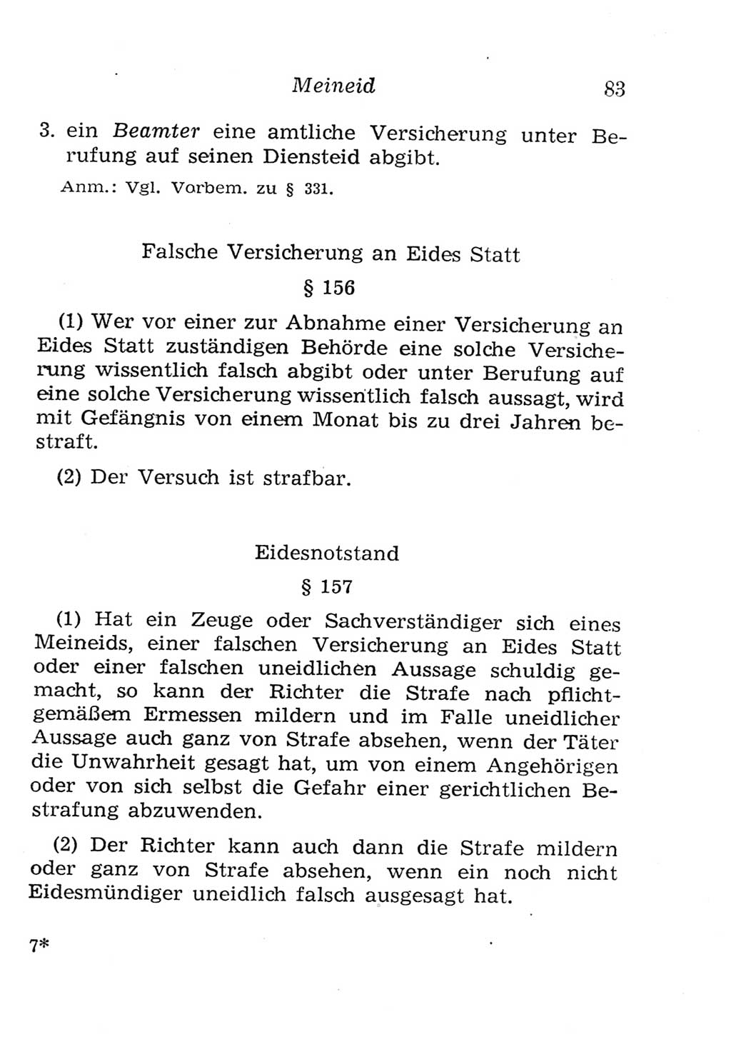 Strafgesetzbuch (StGB) und andere Strafgesetze [Deutsche Demokratische Republik (DDR)] 1957, Seite 83 (StGB Strafges. DDR 1957, S. 83)