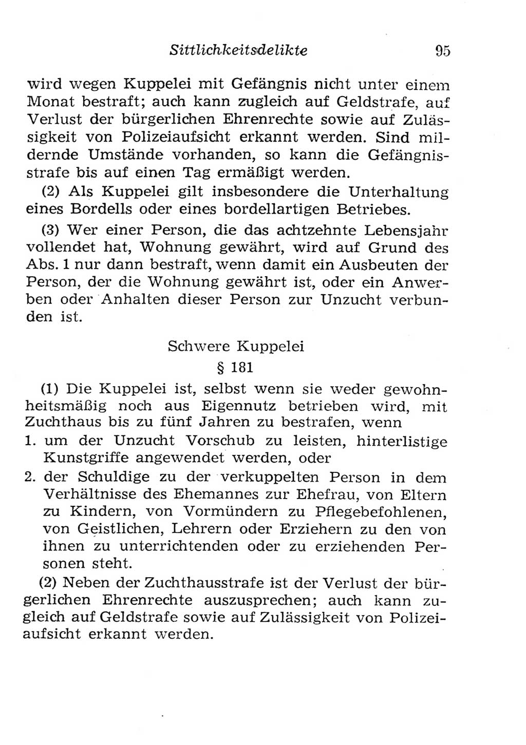 Strafgesetzbuch (StGB) und andere Strafgesetze [Deutsche Demokratische Republik (DDR)] 1957, Seite 95 (StGB Strafges. DDR 1957, S. 95)