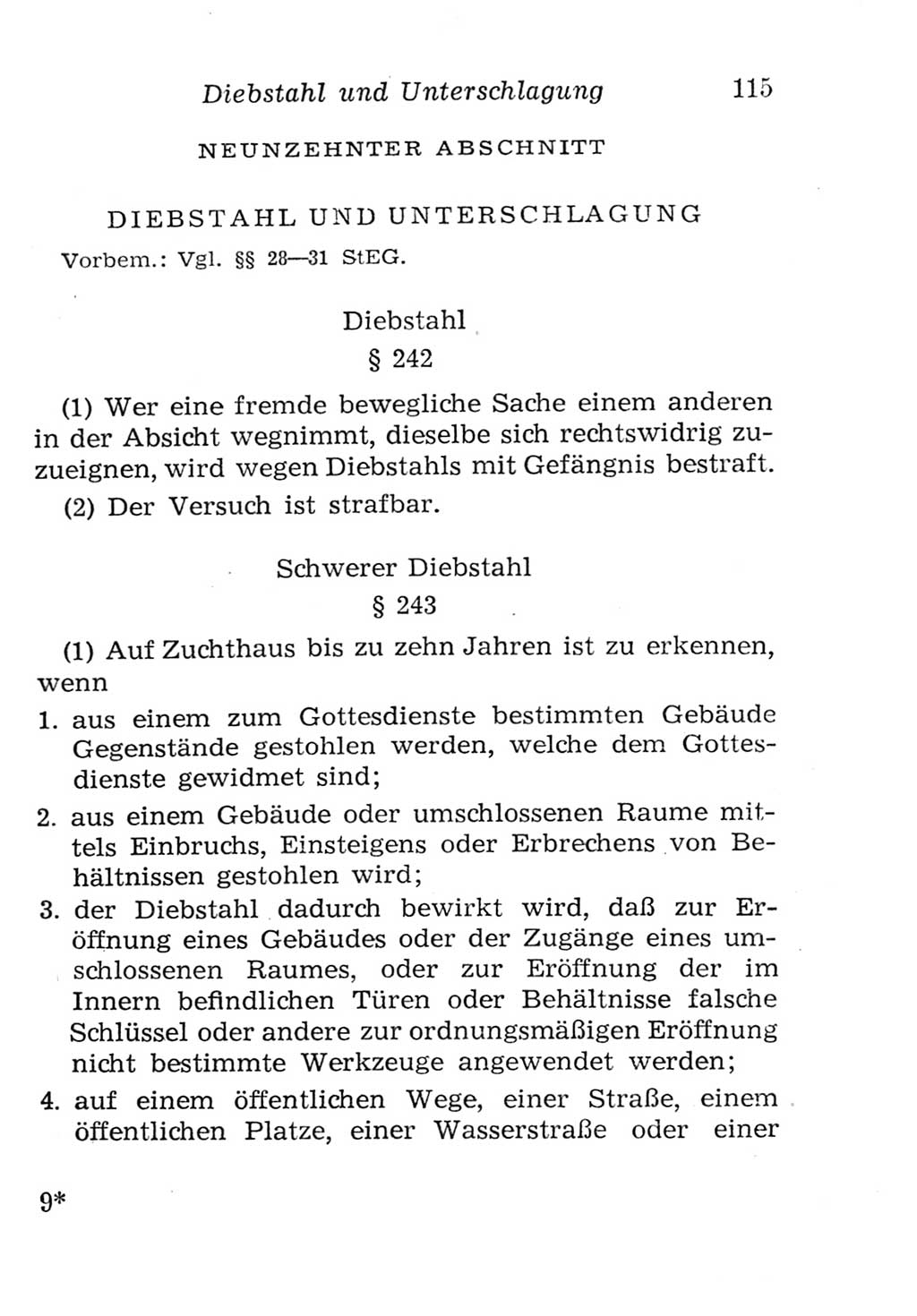 Strafgesetzbuch (StGB) und andere Strafgesetze [Deutsche Demokratische Republik (DDR)] 1957, Seite 115 (StGB Strafges. DDR 1957, S. 115)