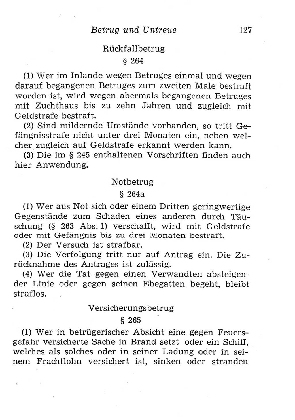 Strafgesetzbuch (StGB) und andere Strafgesetze [Deutsche Demokratische Republik (DDR)] 1957, Seite 127 (StGB Strafges. DDR 1957, S. 127)